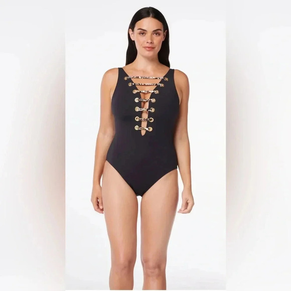 BleuRod Beattie Walk On The Wild Side Lace Down One Piece - Picture 2 of 12